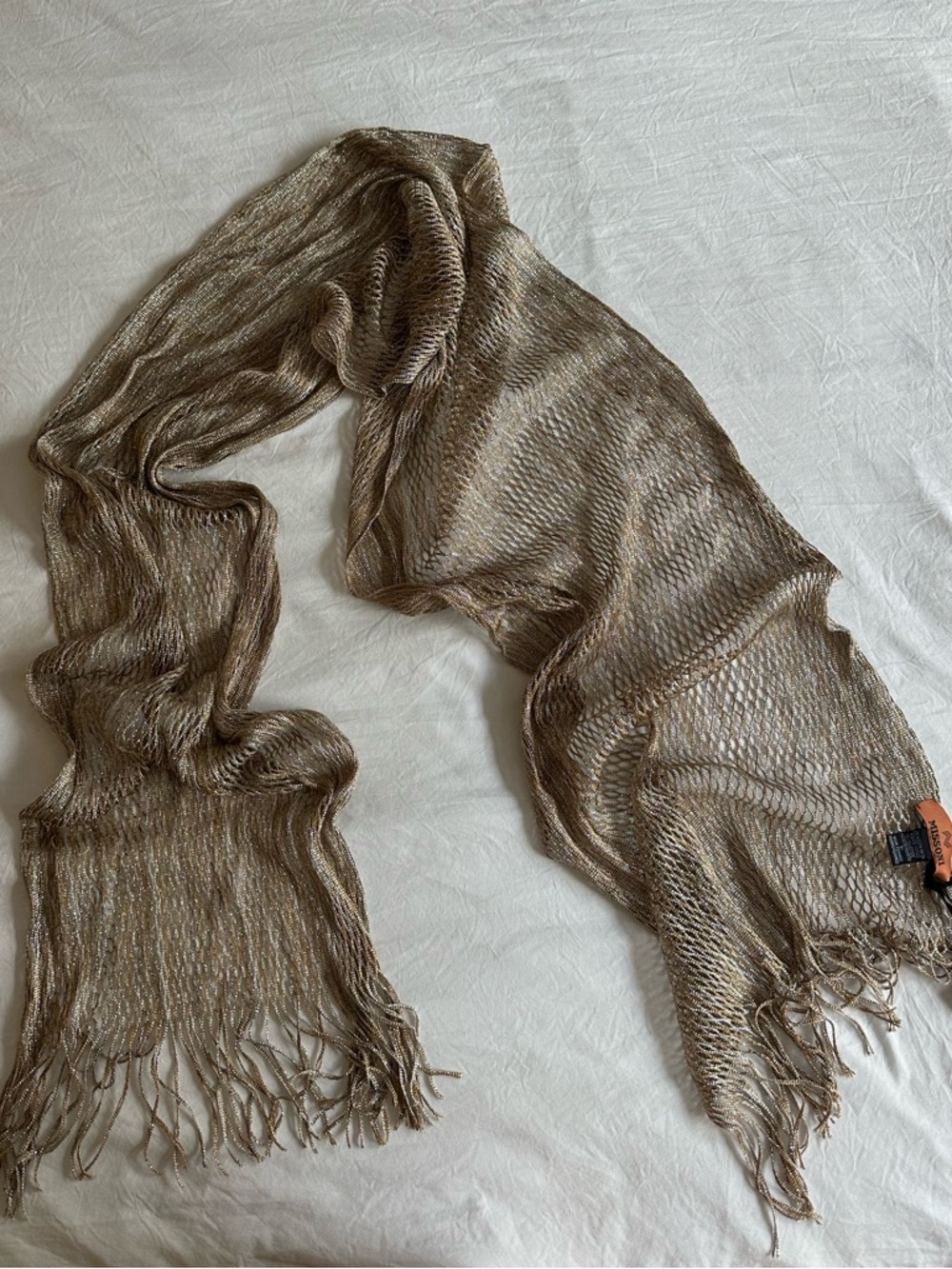 NWT Missoni Metallic-Thread Open-Knit Scarf /wrap (stola-style)